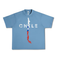 Pebble Blue chilean map and flag   distressed chile souvenir t shirt Urban Heavy Tee - linhVisuals