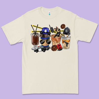 Police Coffee Cups Premium Tee Designed By Fadigitalartstudio