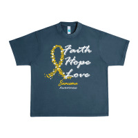Midnight Navy sarcoma awareness t  shirt sarcoma awareness faith hope love   in this Urban Heavy Tee - linhVisuals