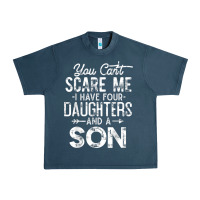 Midnight Navy you can't scare me i have four daughters and a son funny dad t shirt Urban Heavy Tee - linhVisuals