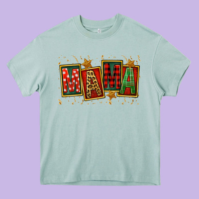 Mama Christmas Mother's Day Heavy Core Tee Designed By Fadigitalartstudio