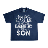 Navy you can't scare me i have four daughters and a son funny dad t shirt Urban Heavy Tee - linhVisuals
