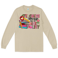 Mushroom Teachers Always Make The Nice List Long Sleeve Tee - CowhideDigitalArt