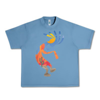Pebble Blue dancing kokopelli southwestern usa native american symbol t shirt Urban Heavy Tee - linhVisuals