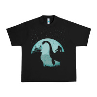 Black bigfoot riding loch ness monster sasquatch ufo abduction pullover hood Urban Heavy Tee - linhVisuals