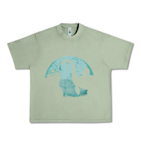 Oil Green bigfoot riding loch ness monster sasquatch ufo abduction pullover hood Urban Heavy Tee - linhVisuals