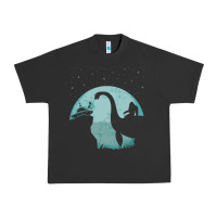 Pigment Black bigfoot riding loch ness monster sasquatch ufo abduction pullover hood Urban Heavy Tee - linhVisuals