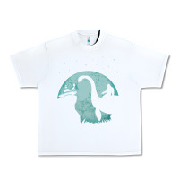 White bigfoot riding loch ness monster sasquatch ufo abduction pullover hood Urban Heavy Tee - linhVisuals