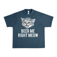 Midnight Navy beer me right meow Urban Heavy Tee - linhVisuals