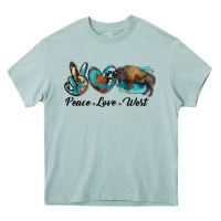 Arona peace love west bison Heavy Core Tee - RanaPortraitStore