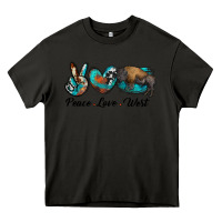 Asphalt peace love west bison Heavy Core Tee - RanaPortraitStore