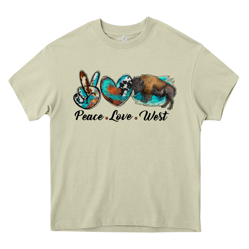 Peace Love West Bison Heavy Core Tee by RanaPortraitStore | Teevron