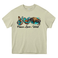 Mossy peace love west bison Heavy Core Tee - RanaPortraitStore