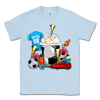 Dusty Blue Soccer Frappe Coffee Classic Tee - FaDigitalArtStudio