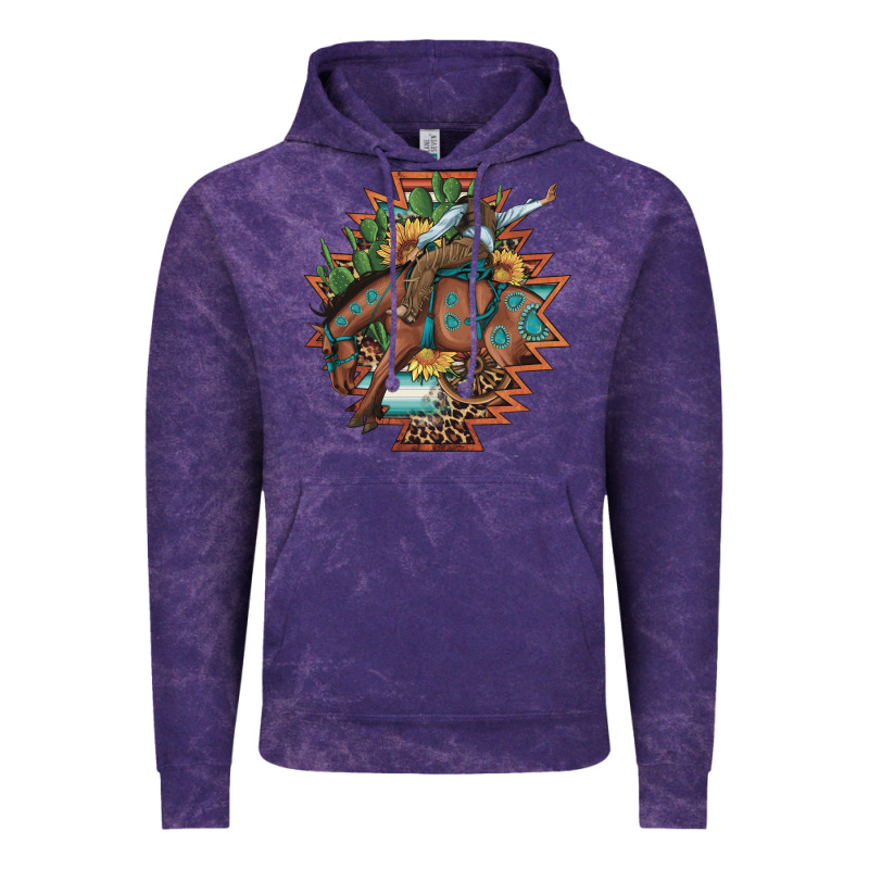 Bucking Bronco Aztec Shape Background Vintage Hoodie by Artiststas | Teevron