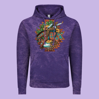Bucking Bronco Aztec Shape Background Vintage Hoodie Designed By Artiststas
