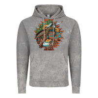 Cloud Rock bucking bronco aztec shape background Vintage Hoodie - Artiststas