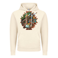 Vintage Artic bucking bronco aztec shape background Vintage Hoodie - Artiststas