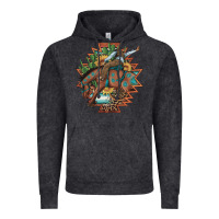 Vintage Black bucking bronco aztec shape background Vintage Hoodie - Artiststas