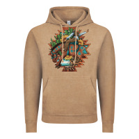 Vintage Coffee bucking bronco aztec shape background Vintage Hoodie - Artiststas