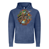 Vintage Denim bucking bronco aztec shape background Vintage Hoodie - Artiststas