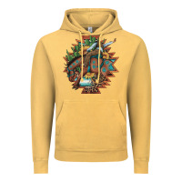 Vintage Mustard bucking bronco aztec shape background Vintage Hoodie - Artiststas