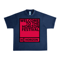 Navy Horizon Festival Urban Heavy Tee - linhVisuals