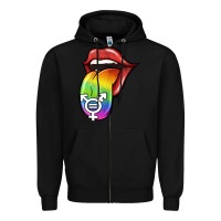 Black Pride LGBT Sign Tongue Zipper Hoodie - Jasminsmagicworld