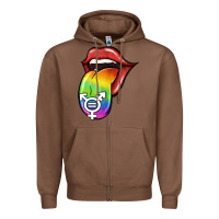 Chestnut Pride LGBT Sign Tongue Zipper Hoodie - Jasminsmagicworld