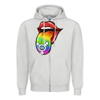 Dove Grey Pride LGBT Sign Tongue Zipper Hoodie - Jasminsmagicworld