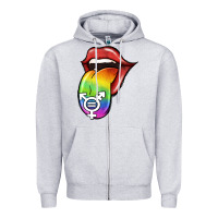 Heather Grey Pride LGBT Sign Tongue Zipper Hoodie - Jasminsmagicworld