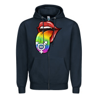 Navy Pride LGBT Sign Tongue Zipper Hoodie - Jasminsmagicworld