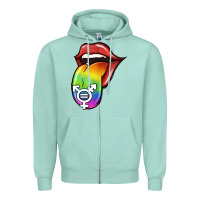 Seafoam Pride LGBT Sign Tongue Zipper Hoodie - Jasminsmagicworld