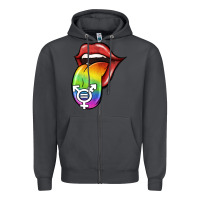 Smoke Pride LGBT Sign Tongue Zipper Hoodie - Jasminsmagicworld