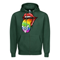 Sports Green Pride LGBT Sign Tongue Zipper Hoodie - Jasminsmagicworld