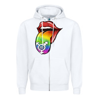 White Pride LGBT Sign Tongue Zipper Hoodie - Jasminsmagicworld