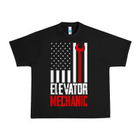 Black elevator mechanic american flag gift for elevator technician t shirt Urban Heavy Tee - linhVisuals