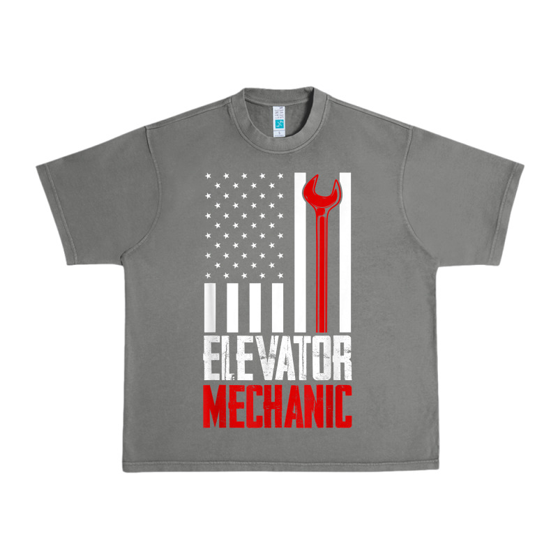 Elevator Mechanic American Flag Gift For Elevator Technician T Shirt Urban Heavy Tee by linhVisuals | Teevron