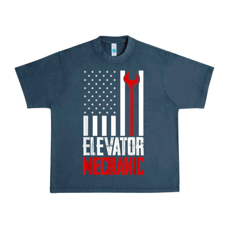 Elevator Mechanic American Flag Gift For Elevator Technician T Shirt Urban Heavy Tee by linhVisuals | Teevron
