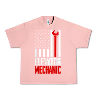 Salmon elevator mechanic american flag gift for elevator technician t shirt Urban Heavy Tee - linhVisuals