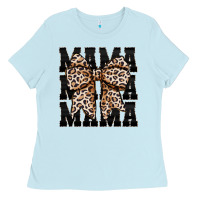 Baby Blue mama leopard Ladies Tee - CowhideDigitalArt