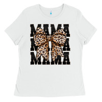 White mama leopard Ladies Tee - CowhideDigitalArt