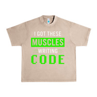 French Oak funny programmer writing code muscles meme for computer geek Urban Heavy Tee - linhVisuals
