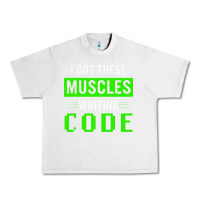 Lunar Rock funny programmer writing code muscles meme for computer geek Urban Heavy Tee - linhVisuals