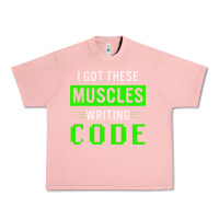Salmon funny programmer writing code muscles meme for computer geek Urban Heavy Tee - linhVisuals
