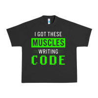 Pigment Black funny programmer writing code muscles meme for computer geek Urban Heavy Tee - linhVisuals