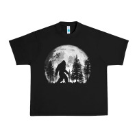 Bigfoot In The Forest Hiding At Night Full Moon Trees Nature T Shirt Urban Heavy Tee | Teevron