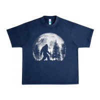 Navy bigfoot in the forest hiding at night full moon trees nature t shirt Urban Heavy Tee - linhVisuals