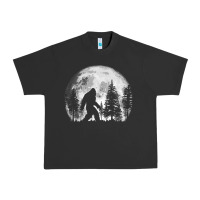 Pigment Black bigfoot in the forest hiding at night full moon trees nature t shirt Urban Heavy Tee - linhVisuals