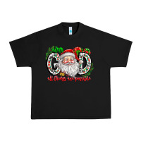 Black with god all things are possible santa Urban Heavy Tee - CowhideDigitalArt